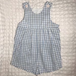 EUC Checkered Blue/White Jumper With Pleats